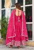 Captivating Rani Pink American Silk Embroidered Designer Anarkali Suit with Dupatta for Women