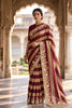 Regal Maroon Salsa Silk Designer Saree Embroidery Work and Cutwork Border for Women