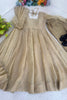 Elegant Beige Salsa Silk Designer Anarkali Suit with Crush Work and Dupatta for Women