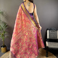 Exquisite Rani Pink Kanjivaram Tissue Silk Saree Jacquard Work for Women