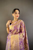 Stylish Lavender Kanjivaram Tissue Silk Saree Jacquard Work for Women