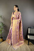 Stylish Lavender Kanjivaram Tissue Silk Saree Jacquard Work for Women