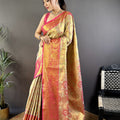 Radiant Yellow Kanjivaram Tissue Silk Saree Jacquard Work for Women