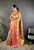 Radiant Yellow Kanjivaram Tissue Silk Saree Jacquard Work for Women
