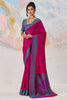 Striking Rani Pink Kanjivaram Silk Saree Zari Weaving Work for Women