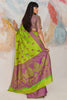 Radiant Parrot Green Kanjivaram Silk Saree Zari Weaving Work for Women