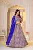 Majestic Royal Blue Brocade Designer Lehenga Choli with Jacquard and Weaving Work