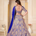 Majestic Royal Blue Brocade Designer Lehenga Choli with Jacquard and Weaving Work