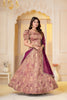 Captivating Wine Brocade Designer Lehenga Choli with Jacquard and Weaving Work