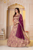 Captivating Wine Brocade Designer Lehenga Choli with Jacquard and Weaving Work