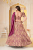 Captivating Wine Brocade Designer Lehenga Choli with Jacquard and Weaving Work