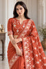 Elegant Rust Orange Ho Silk Saree with Intricate Embroidery Work for Women