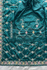 Stylish Teal Green Ho Silk Saree Embroidery Work for Women