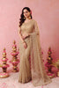 Elegant Beige Net Embroidery Work Designer Saree for Women