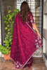 Elegant Wine Cotton Saree with Thread Embroidery Work for Women