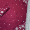 Elegant Wine Cotton Saree with Thread Embroidery Work for Women