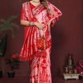 Red Banarasi Silk Saree Zari Border Traditional Weaving Saree