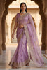 Lavender Organza Silk Saree with Heavy Embroidery Designer Border