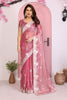 Designer Pink Embroidered Saree with Blouse Party Wear