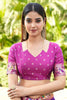Purple Silk Saree Pink Border Multicolor Peacock Zari Weaving Work