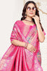 Rani Pink and Beige Banarasi Silk Saree with Rich Zari Woven Design