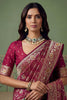 Elegant Red Heavy Embroidered Banarasi Silk Saree