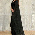 Designer Black Party Wear Saree with Intricate Sequins Embellishments