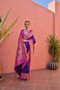 Royal Purple Pink Kanjivaram Silk Saree with Golden Zari Festive Wear