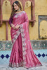 Designer Pink Silk Saree with Heavy Embroidered Border