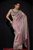  Mauve Pink Shimmer Silk Saree with Heavy Zari Stone Embroidered Border