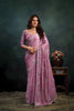 Dusty Pink Satin Silk Saree with Silver Designer Embellished Blouse