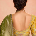 Olive Green Soft Silk Saree with Zari Weaving Designer Blouse
