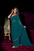 Teal Green Georgette Saree with Embroidered Border Designer Saree