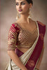 Cream Silk Saree with Maroon Border Rich Zari