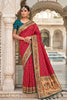Rani Pink Paithani Silk Saree Rich Zari Floral Border Peacock Pallu