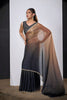Elegant Black Copper Dual Tone Saree with Designer Border