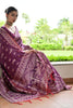 Wine Purple Cotton Silk Saree with Traditional Woven Border