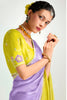 Elegant Yellow Lavender Ombre Organza Saree with Designer Blouse