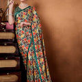 Multi Color Printed Saree with Contrast Border Designer Saree
