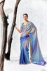 Premium Ice Blue Premium Luxe Silk Organza Designer Saree for Women