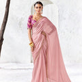 Beautiful Baby Pink Premium Luxe Silk Organza Saree for Women