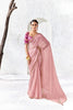 Beautiful Baby Pink Premium Luxe Silk Organza Saree for Women