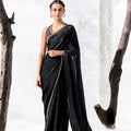 Elegant Black Premium Luxe Silk Organza Saree For Women