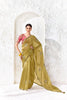 Luxury Olive Green Premium Luxe Silk Organza Designer Saree for Women