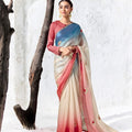 Stunning Cream Premium Luxe Silk Organza Saree Blouse for Women