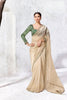 Awesome Beige Premium Luxe Silk Organza Saree Blouse for Women