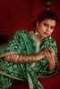 Green Bandhani Print Georgette Saree with Golden Border Festive Wear