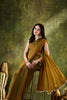 Mustard Yellow Olive Green Dual Tone Saree Designer Party Wear Saree