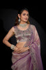 Mauve Pink Shimmer Silk Saree with Heavy Zari Stone Embroidered Border