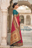 Rani Pink Paithani Silk Saree Rich Zari Floral Border Peacock Pallu